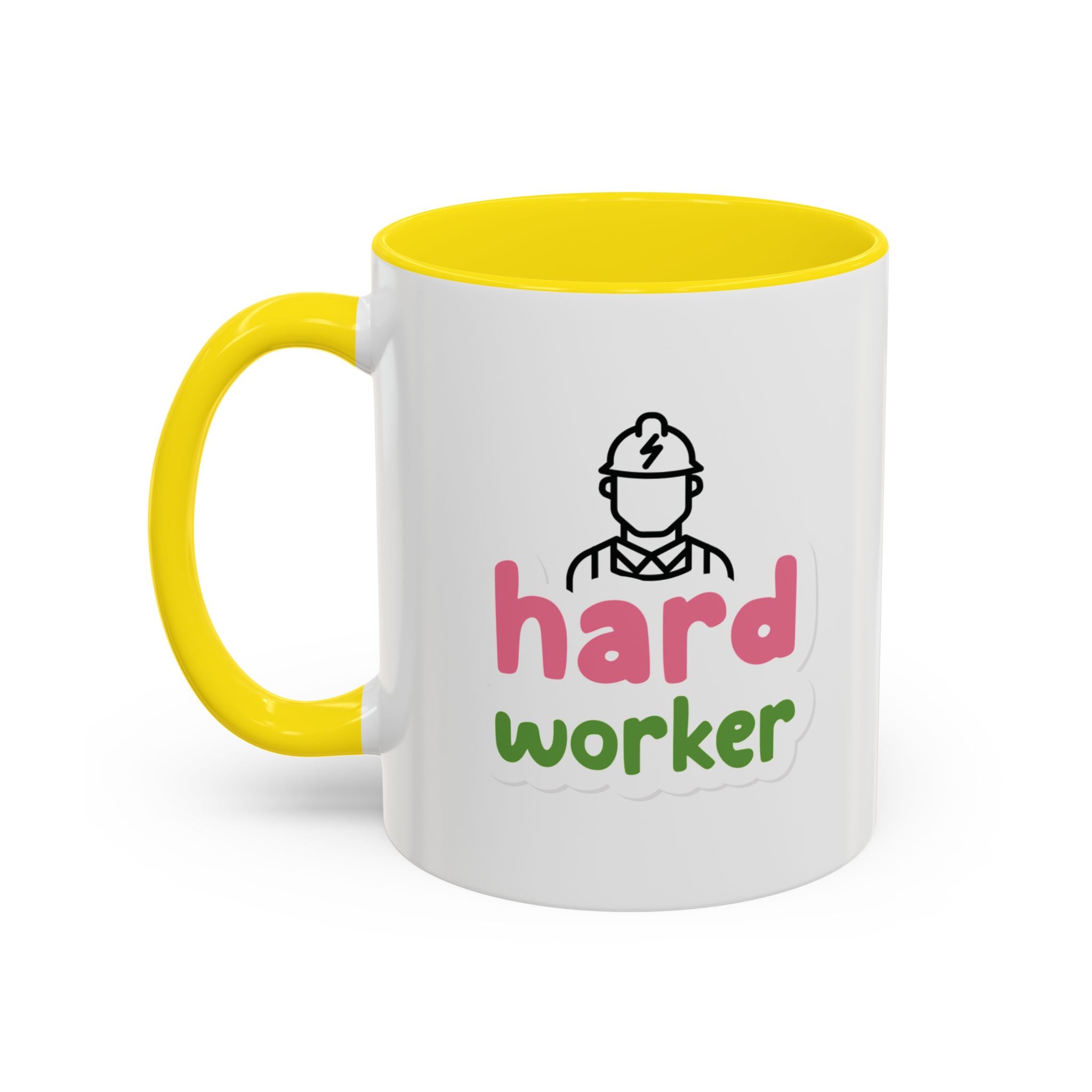 Hard Worker Coffee Mug — Cute Construction Worker Accent Mug (11/15oz)